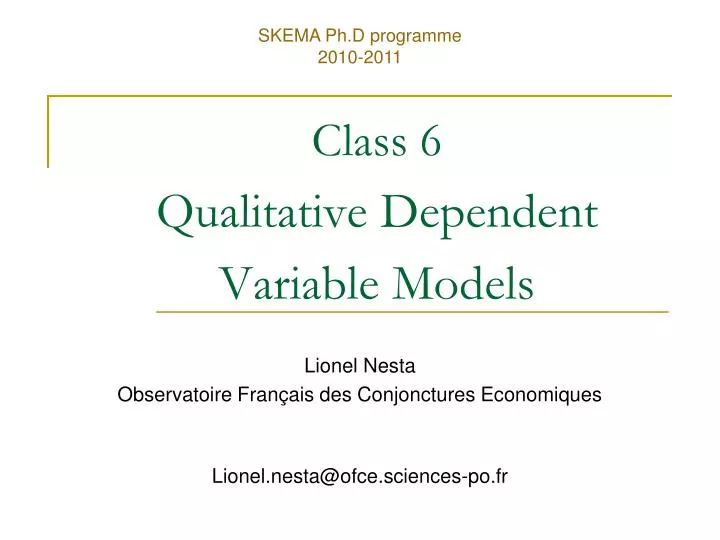 class 6 qualitative dependent variable models