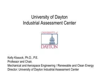 University of Dayton Industrial Assessment Center