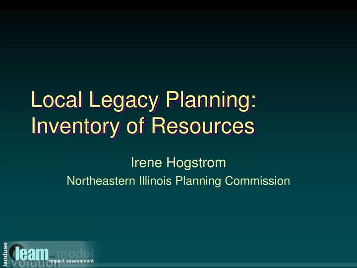 local legacy planning inventory of resources