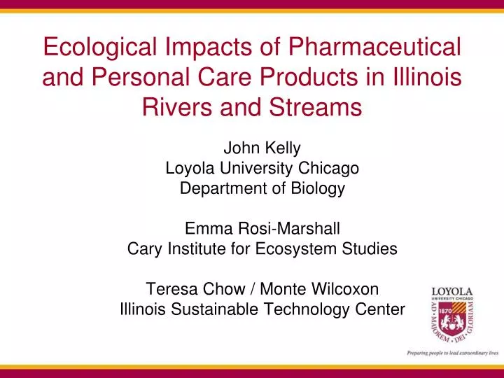 ecological impacts of pharmaceutical and personal care products in illinois rivers and streams