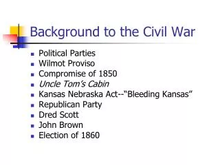 Background to the Civil War