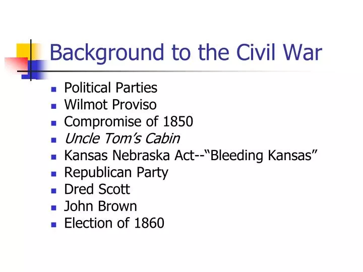 background to the civil war