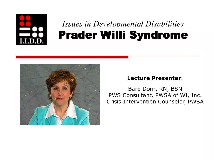 issues in developmental disabilities prader willi syndrome