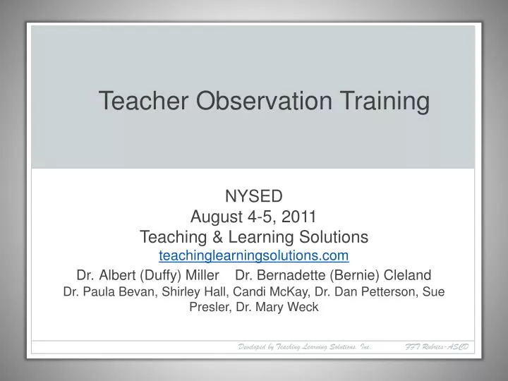 teacher observation training