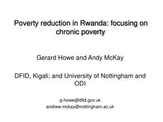 Poverty reduction in Rwanda: focusing on chronic poverty