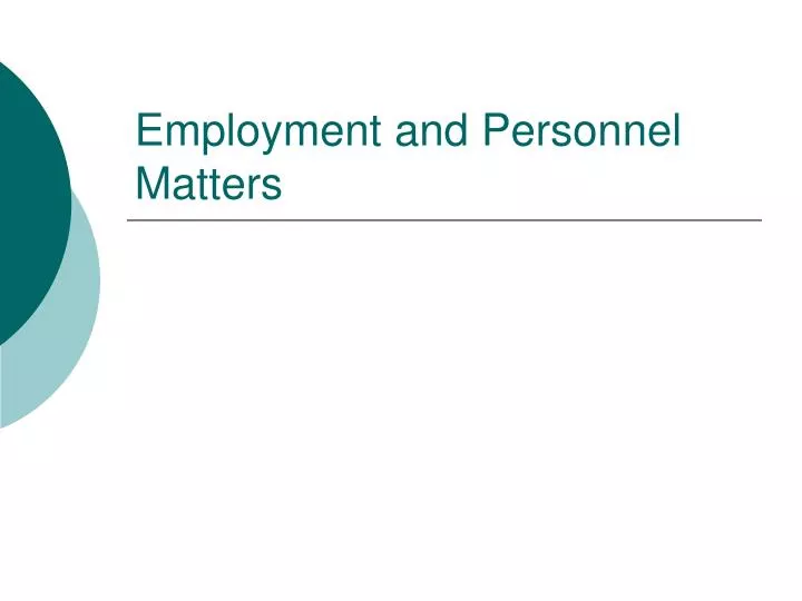 employment and personnel matters