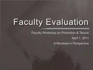 Faculty Evaluation