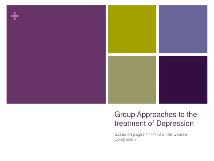 group approaches to the treatment of depression