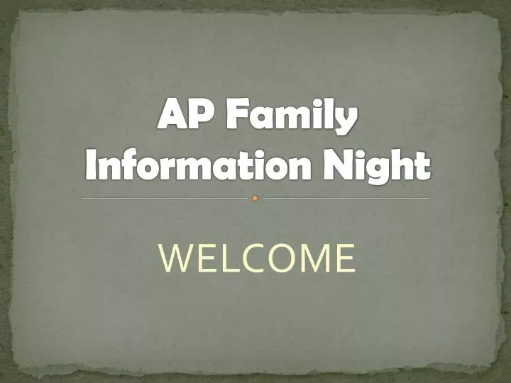 ap family information night