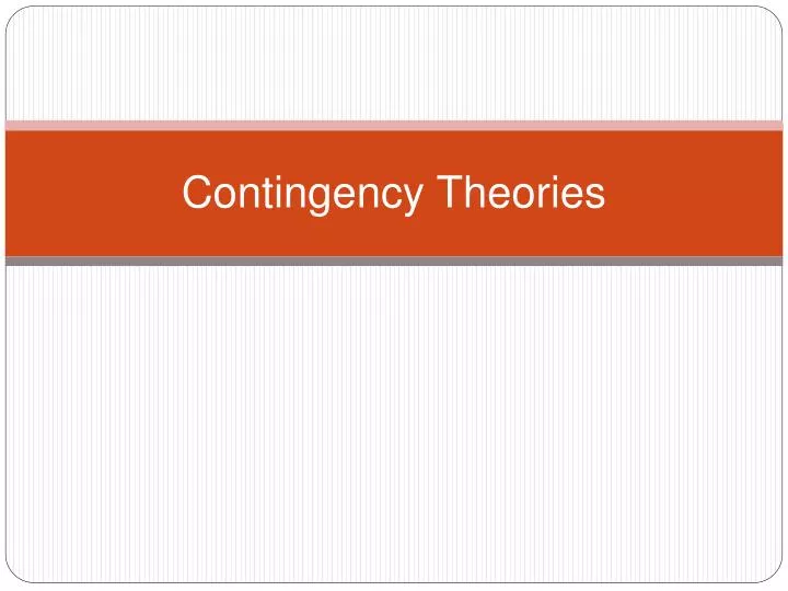 contingency theories