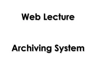 Web Lecture