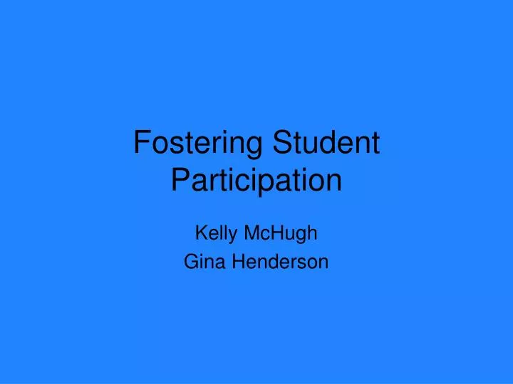 fostering student participation