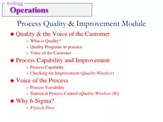 Process Quality &amp; Improvement Module