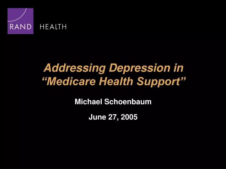addressing depression in medicare health support