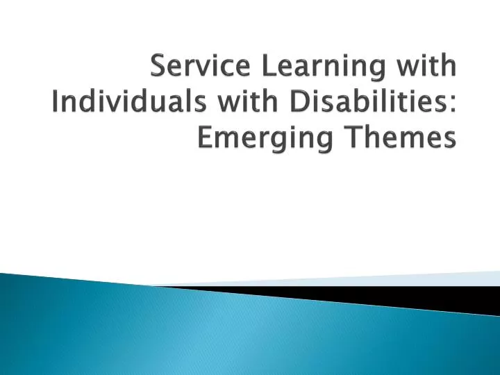 service learning with individuals with disabilities emerging themes