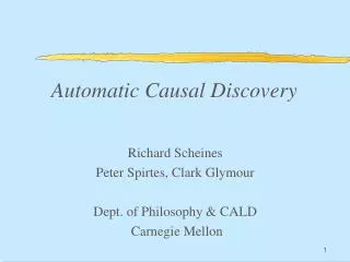 Automatic Causal Discovery