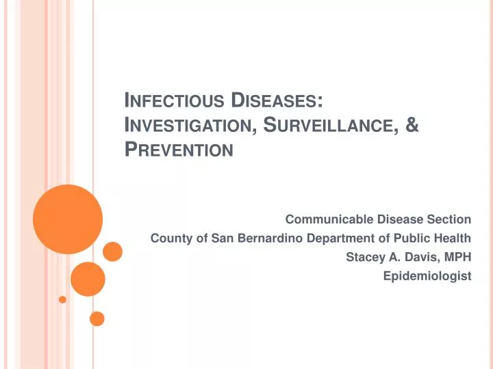 infectious diseases investigation surveillance prevention