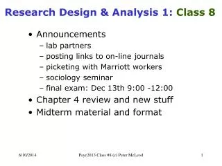 Research Design &amp; Analysis 1: Class 8