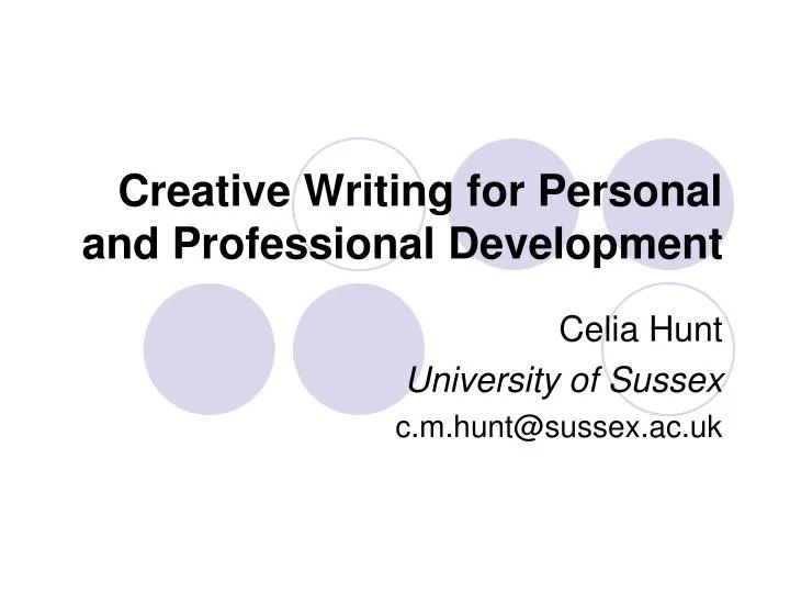 creative writing for personal and professional development