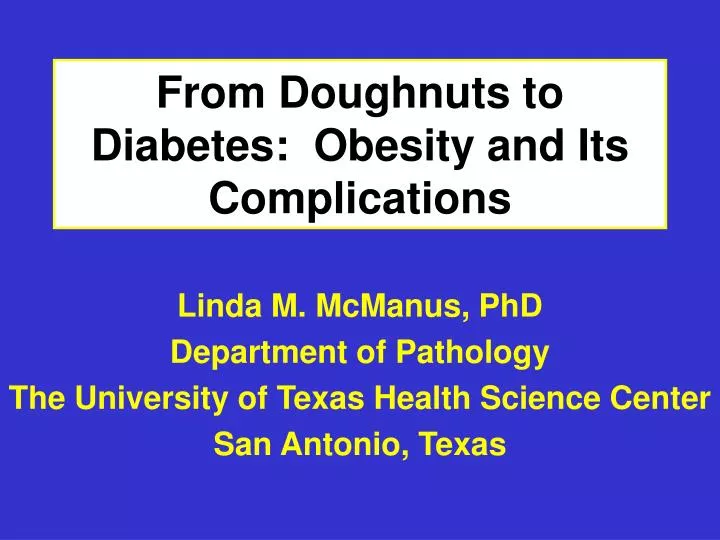 from doughnuts to diabetes obesity and its complications