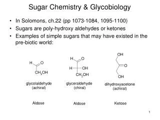 Sugar Chemistry &amp; Glycobiology