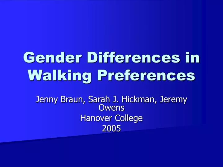 gender differences in walking preferences