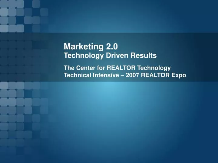 marketing 2 0 technology driven results