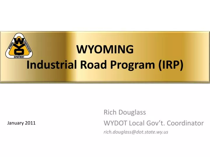 wyoming industrial road program irp