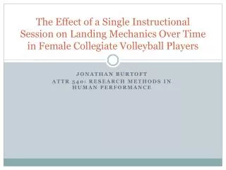The Effect of a Single Instructional Session on Landing Mechanics Over Time in Female Collegiate Volleyball Players
