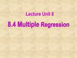 8.4 Multiple Regression