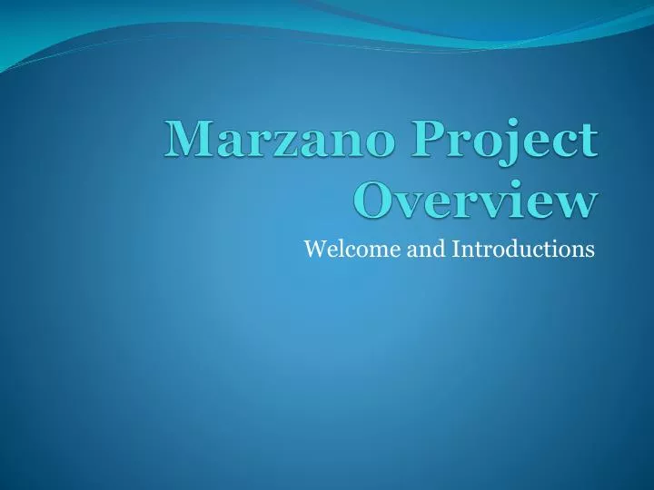 marzano project overview