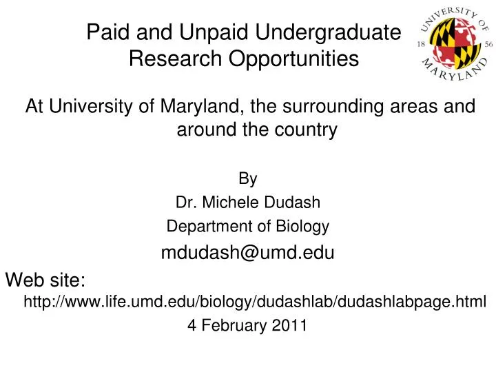 paid and unpaid undergraduate research opportunities