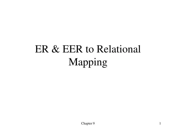 er eer to relational mapping