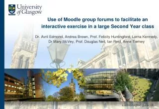 Use of Moodle group forums to facilitate an interactive exercise in a large Second Year class