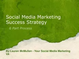 Social Media Marketing Success Strategy 6 Part Process