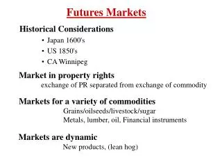 Futures Markets