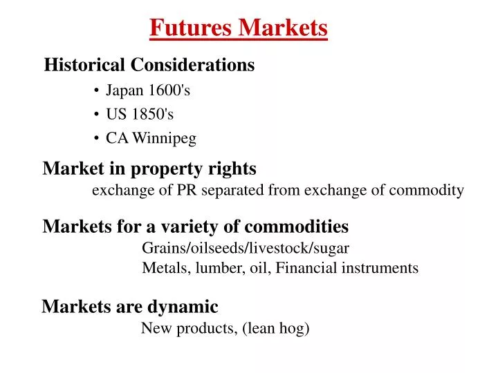 futures markets