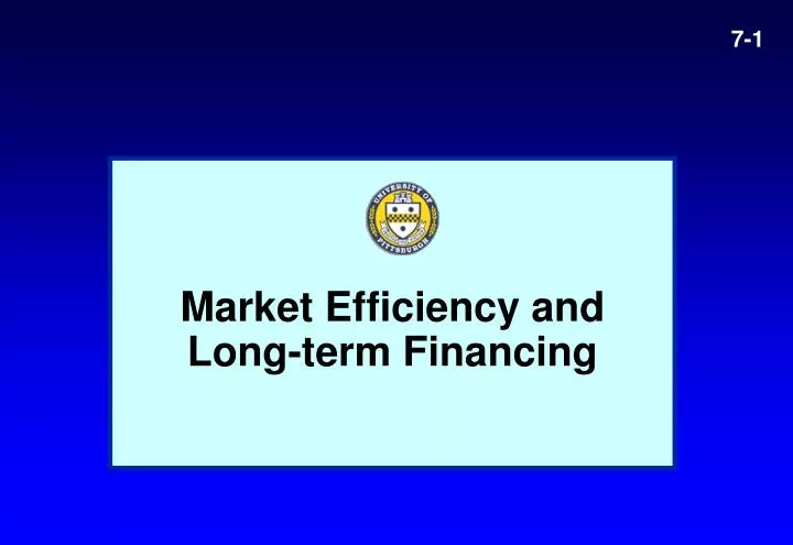 market efficiency and long term financing
