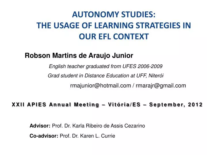 autonomy studies the usage of learning strategies in our efl context
