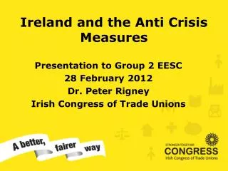 Ireland and the Anti Crisis Measures