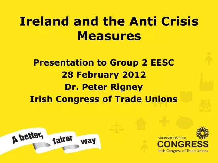 ireland and the anti crisis measures