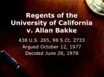 Regents of the University of California v. Allan Bakke