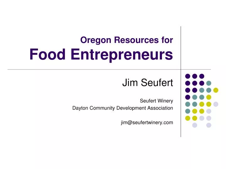 oregon resources for food entrepreneurs