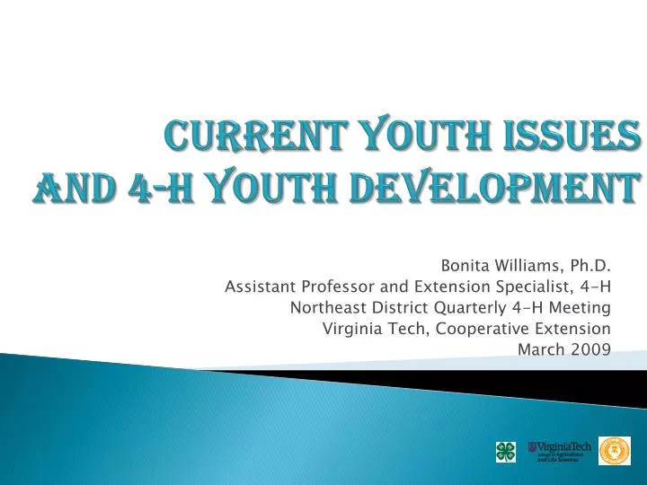 current youth issues and 4 h youth development