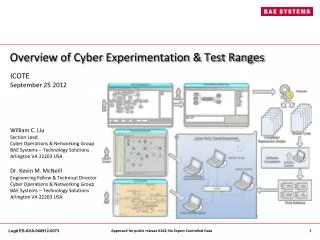 Overview of Cyber Experimentation &amp; Test Ranges