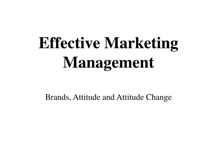 effective marketing management