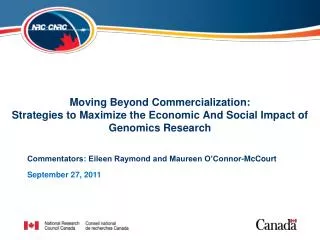 Moving Beyond Commercialization: Strategies to Maximize the Economic And Social Impact of Genomics Research