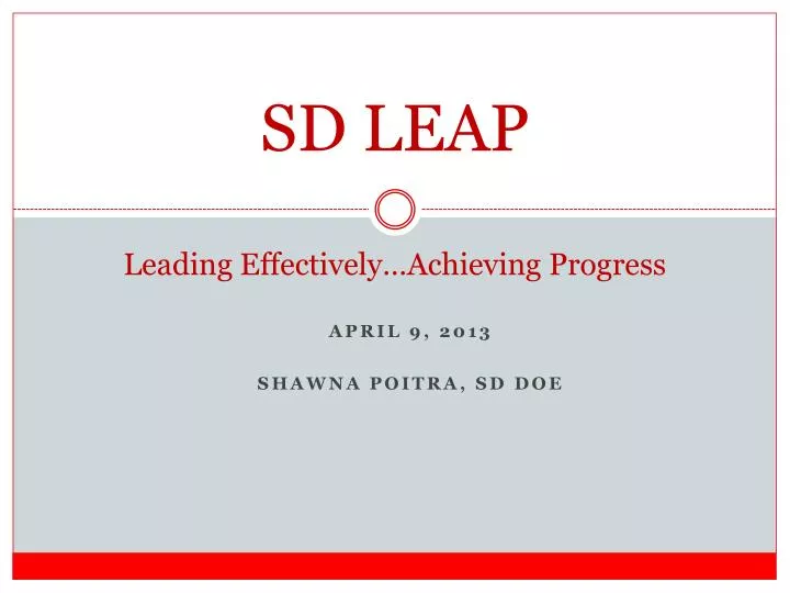 sd leap leading effectively achieving progress