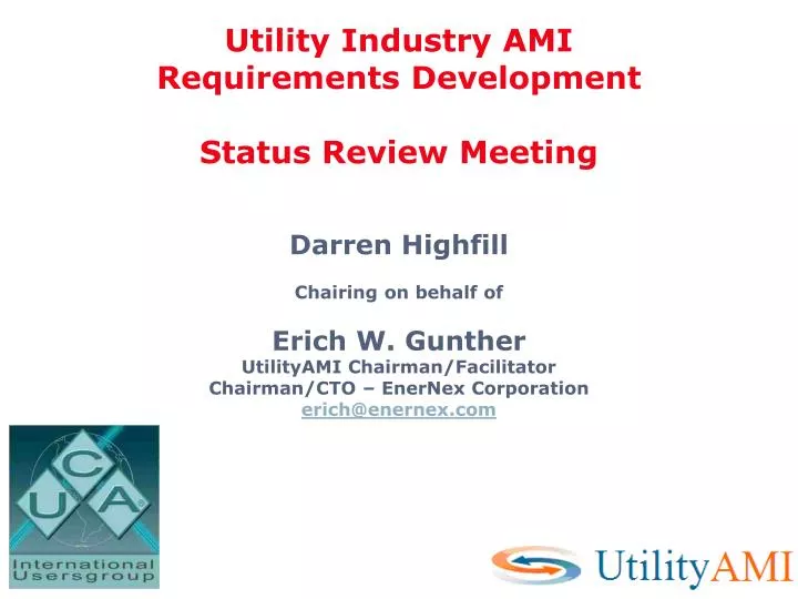 utility industry ami requirements development status review meeting