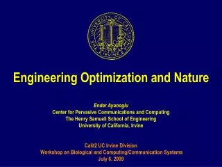Engineering Optimization and Nature